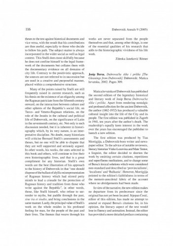 Bersa, Josip: Dubrovačke slike i prilike = The gleanings from Dubrovnik, Dubrovnik : Matica hrvatska, 2002. / Slavica Stojan