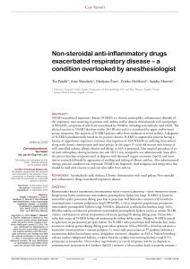 Non-steroidal anti-inflammatory drugs exacerbated respiratory disease – a condition overlooked by anesthesiologist / Tea Pašalić, Anja Mandarić, Marijana Žura, Zrinka Orešković, Sandra Morović