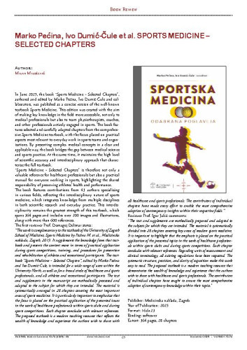 Marko Pećina, Ivo Dumić-Čule et al. Sports Medicine – Selected Chapters : Book review / Milan Milošević
