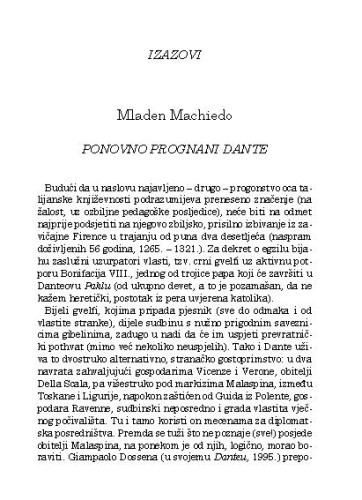 Ponovno prognani Dante / Mladen Machiedo