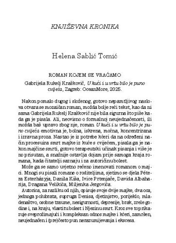 Književna kronika / Helena Sablić Tomić