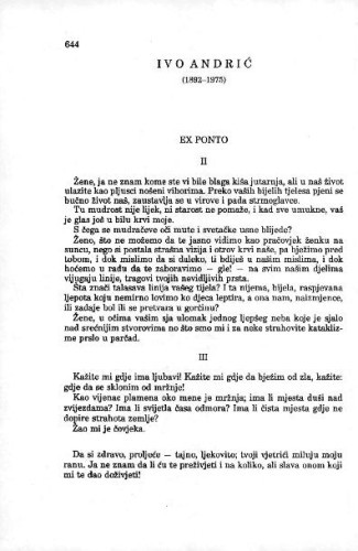 Ex ponto ; Nemiri ; Bez naslova / Ivo Andrić