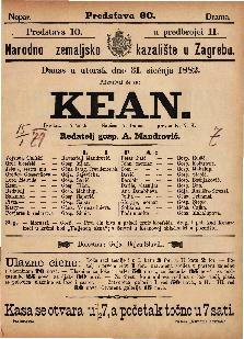Kean : Igrokaz u 5 činah / napisao A. Dumas