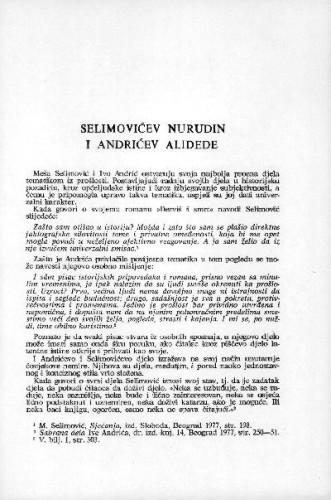 Selimović Nurudin i Andrićev Alidede / M. Selzman-Čelan