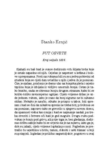 Put osvete : kraj veljače 1826. / Stanko Krnjić