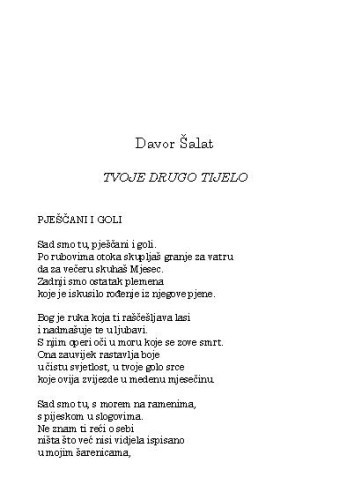 Tvoje drugo tijelo / Davor Šalat