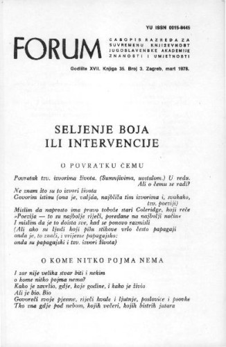 Seljenje boja ili intervencije / M. Slaviček