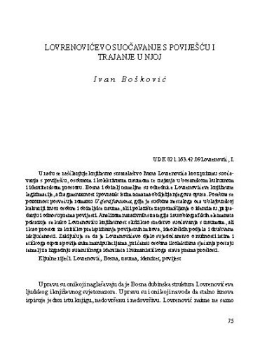 Lovrenovićevo suočavanje s poviješću i trajanje u njoj / Ivan Bošković