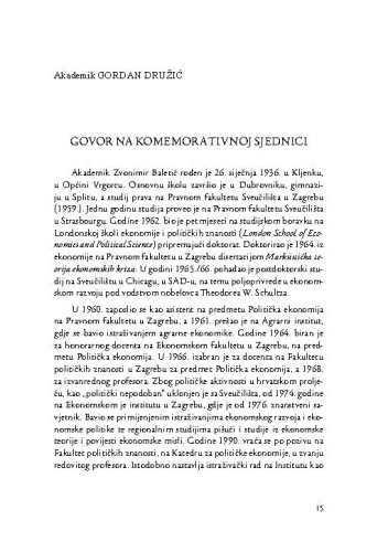 Govor na komemorativnoj sjednici / Gordan Družić
