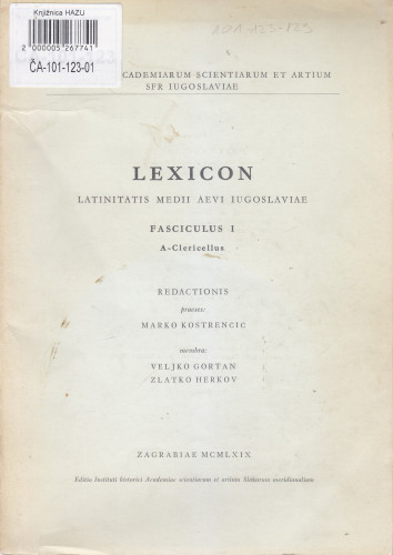 Fasc. 1 : A-Clericellus