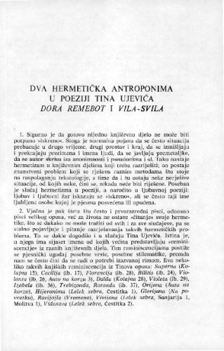 Dva hermetička antroponima u poeziji Tina Ujevića / Valentin Putanec