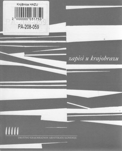 Zapisi u krajobrazu, Gliptoteka HAZU, 13. svibnja - 5. lipnja 2004. ; [uvodno slovo Tomaž Brate ; predgovor Ana Kučan ; popratni tekst izložbe u Gliptoteci Branka Aničić]
