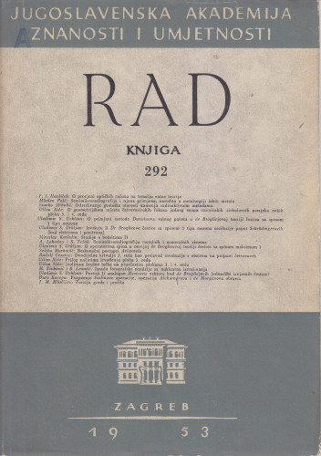 Knj. 4(1953)=knj. 292 / urednik Hrvoje Iveković