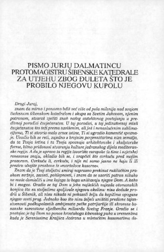 Pismo Jurju Dalmatincu / Andrija Mutnjaković 