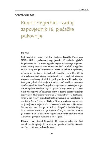 
Rudolf Fingerhut – zadnji zapovjednik 16. pješačke pukovnije / Senad Ađulović