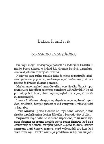 Uz majku Ines (Šišku) / Latica Ivanišević