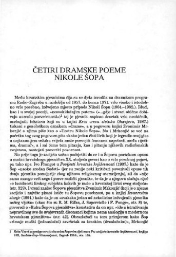 Četiri dramske poeme Nikole Šopa / Nikola Vončina 