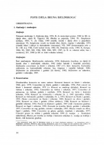 Popis djela Bruna Bjelinskoga