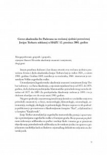 Govor akademika Ive Padovana na svečanoj sjednici posvećenoj Josipu Torbaru održanoj u HAZU 12. prosinca 2001. godine