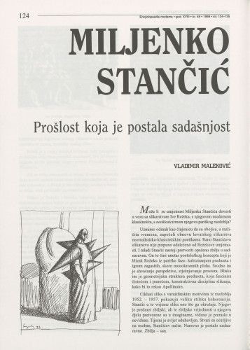Miljenko Stančić : prošlost koja je postala sadašnjost / Vladimir Maleković