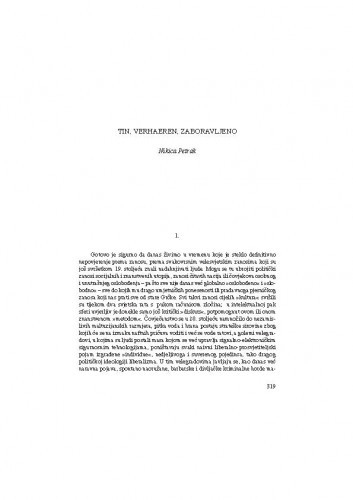 Tin, Verhaeren, zaboravljeno / Nikica Petrak