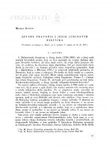 Izvori, pravopis i jezik Jurinovih Rječnika / M. Kosor