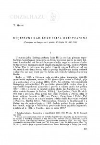 Književni rad Luke Ilića Oriovčanina / T. Matić