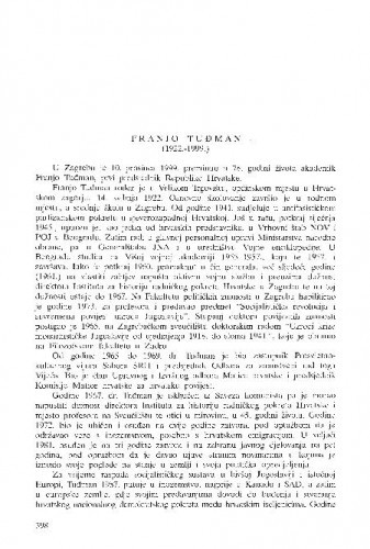 Franjo Tuđman (1922.-1999.) / Hodimir Sirotković