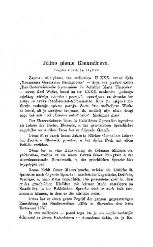 Jedno pismo Katančićevo / Vladoje Dukat