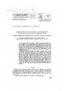 Gornjopleistocenski sedimenti istočne Slavonije (Hrvatska) / I. Galović, R. Mutić