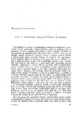 Žir u ishrani balkanskih naroda / S. M. Filipović