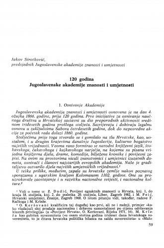 120 godina Jugoslavenske akademije znanosti i umjetnosti