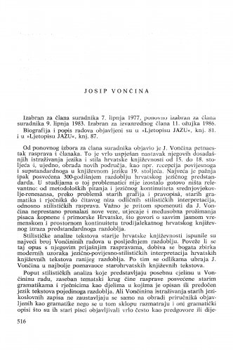Josip Vončina : [biografije novih članova Akademije]
