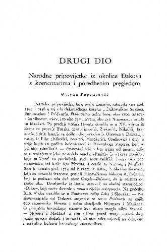 Narodne pripovijetke iz okolice Đakova s komentarima i poredbenim pregledom / M. Popratović