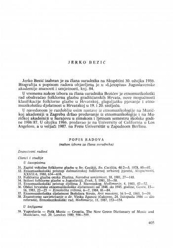 Jerko Bezić : [biografije novih članova Akademije]