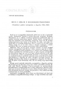 Boja i oblik u scenskom prostoru : (Stopedeset godina scenografije u Zagrebu 1784-1941) / J. Konjović