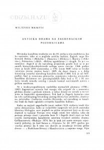 Antička drama na zagrebačkim pozornicama / M. Majetić