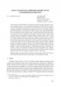 Nova tumačenja odredbi Uredbe 3577/92 o pomorskoj kabotaži / Božena Bulum