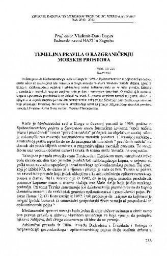 Temeljna pravila o razgraničenju morskih prostora / Vladimir-Đuro Degan