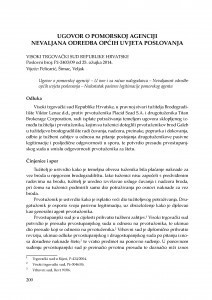 Ugovor o pomorskoj agenciji - nevaljana odredba općih uvjeta poslovanja : [prikaz presude] / Mišo Mudrić
