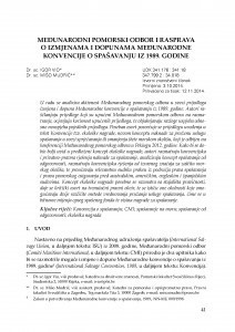 Međunarodni pomorski odbor i rasprava o izmjenama i dopunama Međunarodne konvencije o spašavanju iz 1989. godine / Igor Vio, Mišo Mudrić