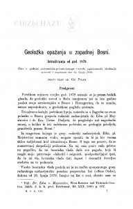 Geoložka opažanja u zapadnoj Bosni : iztraživanja od god. 1879 / Đ. Pilar