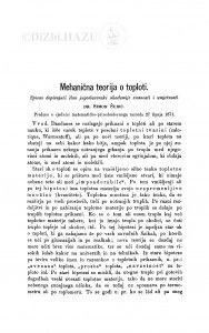 Mehanička teorija o toploti / S. Šubić