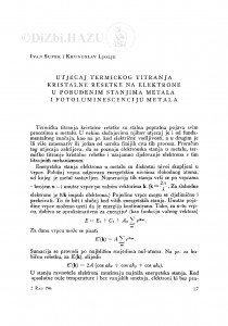 Utjecaj termičkog titranja kristalne rešetke na elektrone u pobuđenim stanjima metala i fotoluminescenciju metala / I. Supek i K. Ljolje