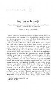 Stay prema Lukreciju / M. Šrepel