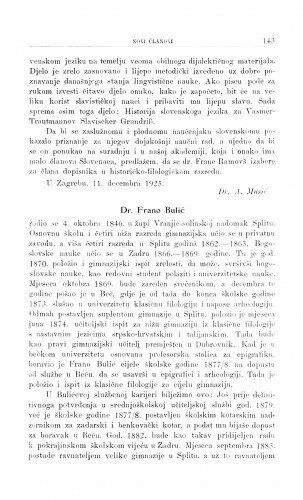 Dr. Frano Bulić / M. Pilar i Ć. Iveković