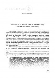 Dubrovački ranobarokni skladatelj Vicenco Komnen (1590-1667) / M. Demović