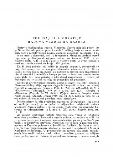 Pokušaj bibliografije radova Vladimira Nazora : [nekrolog] / M. Despot i J. Ravlić