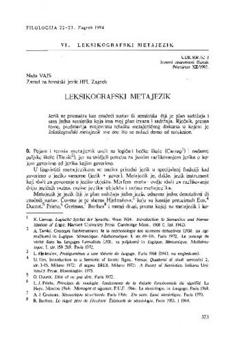 Leksikografski metajezik / Nada Vajs