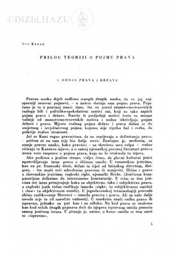 Prilog teoriji o pojmu prava / I. Krbek